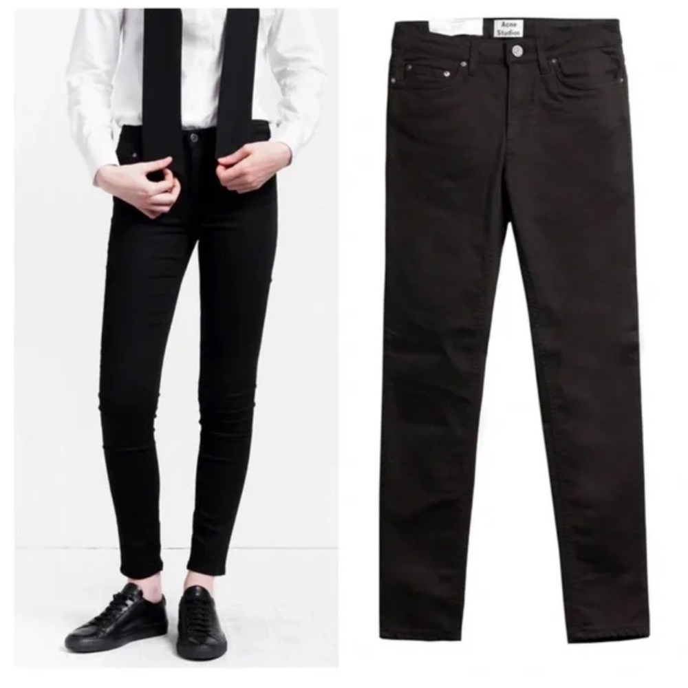 Acne studios skin 5 lacey black jeans dark goth skinny leg denim jeans
